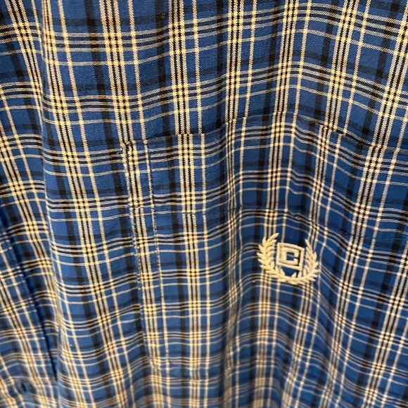 Mens chaps easy care button down short sleeve shirt. Size XXL Blue check. - Picture 3 of 7